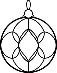 ornament ball line art