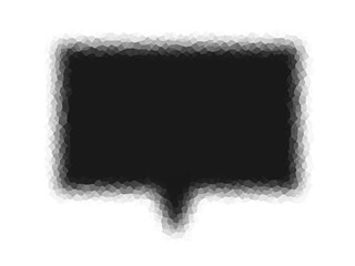 Black stained glass bubble text rectangle frame on isolated transparent background. Template for banner, poster, etc.