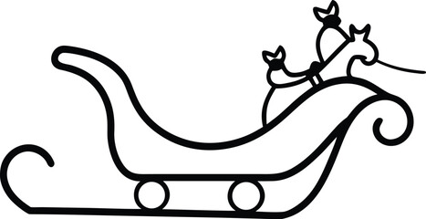 sleigh ride scene line art