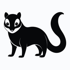 Marten silhouette in black and white stunning vector