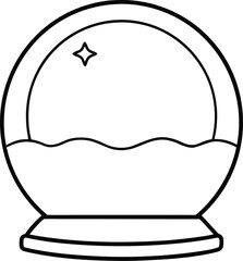 snow globe line art