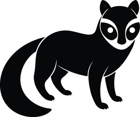 Marten silhouette in black and white stunning vector