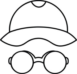 swim goggles cap line art