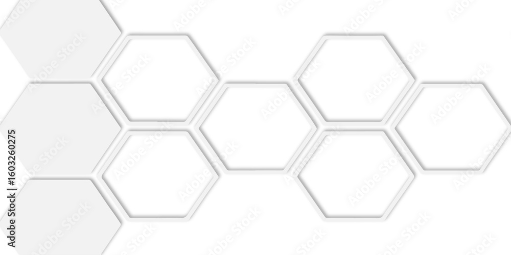 Aufkleber  white honeycomb pattern with soft edges and subtle gray lines  white hexagonal tiles creating a modern geometric pattern white background surface.