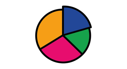 Fototapeta premium Colorful Pie Chart Illustration Data Representation and Analysis