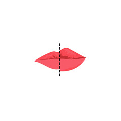 Lip augmentation icon flat vector design.
