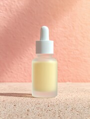 Serum Bottle Display Beauty Product Wellness Concept