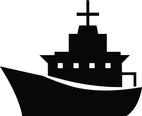 Vessel ship silhouette illustration black and whit