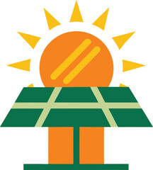 Sunrise power unique vector logo design featuring solar