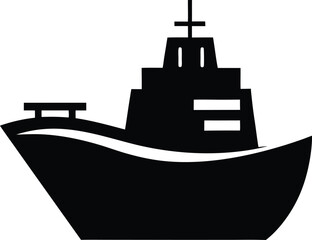 Vessel ship silhouette illustration black and whit