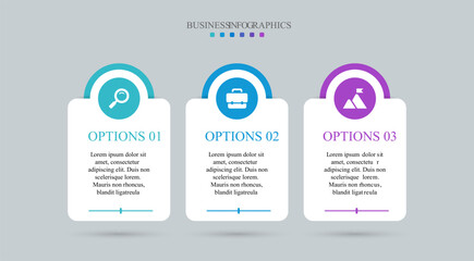 Progress bar featuring 3 arrow-shaped elements, symbolizing the three stages of business strategy and progression. Clean timeline infographic design template. Vector for mobile presentation.
