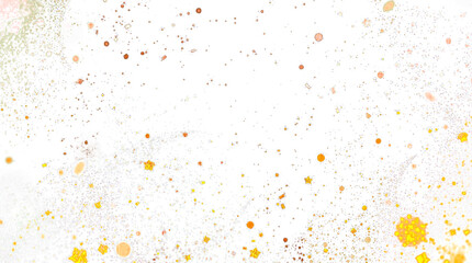 Abstract Glitter Background Transparent Background Png image Isolated on white background, ideal for sparkling designs with festive, vibrant bursts of yellow and orange.