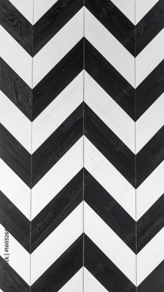 Poster abstract chevron pattern in black and white with geometric texture background