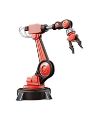 Robotic arm on transparent background. 3D illustration