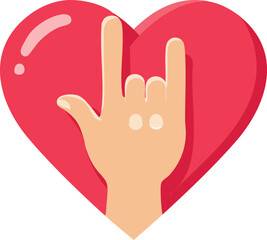 Obraz premium Rock On Hand Sign with Playful Vibe