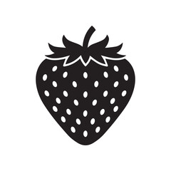 vector illustration of a strawberry fruit icon silhouette