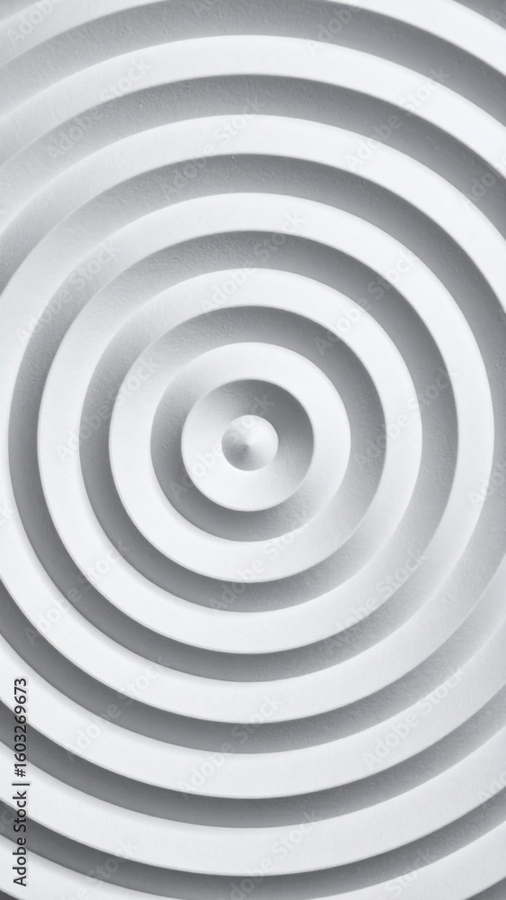 Aufkleber concentric circles pattern in white and gray abstract geometric design