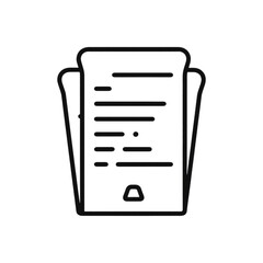 Stack of receipts in minimal style on white background  