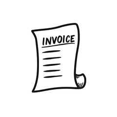 Invoice document with blank fields for payment details in black and white  
