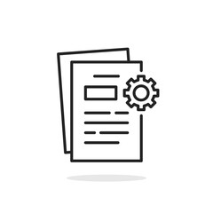 technology implementation document thin line icon