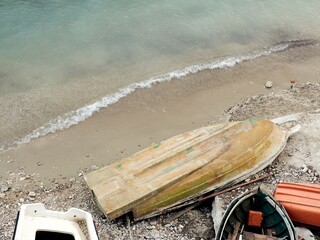 Abandoned boat on Croatian beach