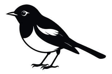 Elegant Black and White Bird Illustration Minimalist Animal Art with Clean Lines and Style