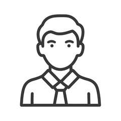 Obraz premium Clean Vector Outline of a Professional Man in Shirt and Tie, Ideal for User Profile Avatar Icon