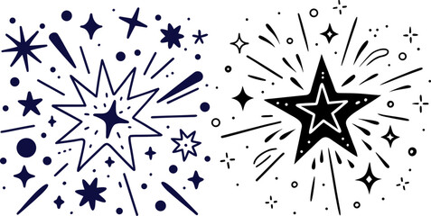 Star of David with starburst background and winter holiday decoration pattern