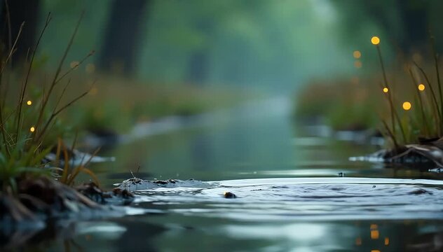 Quoll drinking water from a clear stream