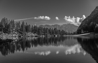 mountain lake reflection