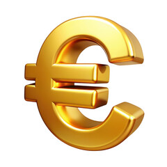Fototapeta premium Golden Euro Symbol Illustration on Transparent Background
