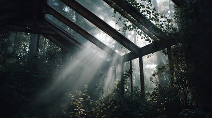Natural light pours in through a glass roof, creating an atmosphere of connection w