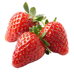 Fresh strawberries clustered together