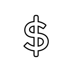 Simple dollar sign icon on transparent background  representing finance  