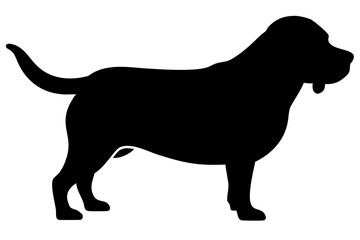 Beagle dog silhouette with floppy ears animal canine