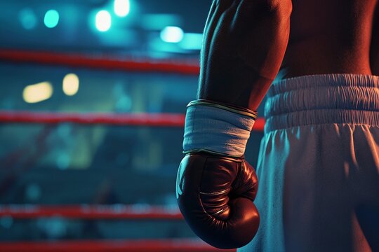 Fighter preparing mentally and physically before boxing match - Powered by Adobe