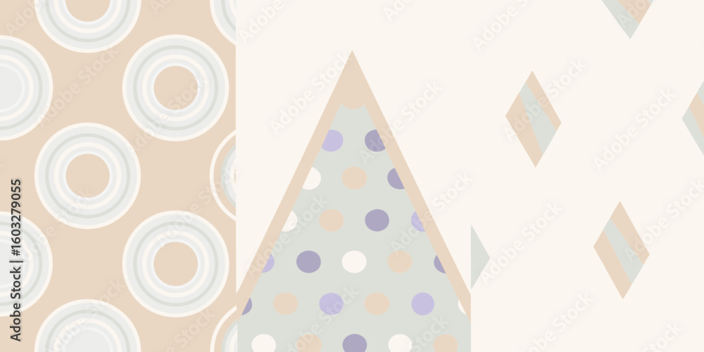 Poster abstract pattern background design vector illustration with circles dots diamonds shapes geometric a