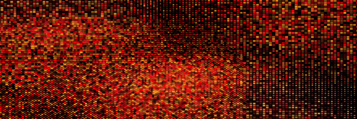 Obraz premium Vibrant Abstract Digital Mosaic with Glowing Red and Orange Squares. simple backgrounddigital