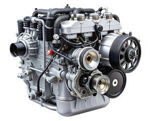 Fototapeta premium car engine isolated on white background. PNG Transparent file type with high definition quality And vibrant color grading Available.