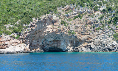 Entrance of natural through grot near Zanjic, Montenegro.