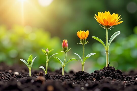 From Seed to Bloom: Stunning Time-Lapse of Flower Growth in Garden or Farm