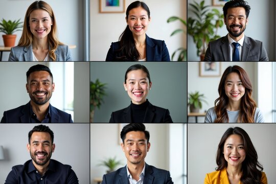 Virtual Headshot Session: Professionals from Diverse Industries Unite in a Collage of Avatar Faces