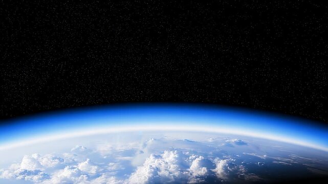 Earth from space A stunning view of the planet with clouds and stars