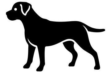 Rottweiler dog silhouette on white background animal 1