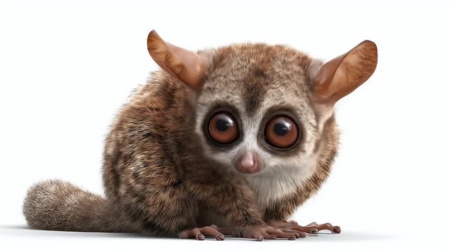 Adorable Baby Bushbaby:  Large Eyes, Soft Fur, Close-Up