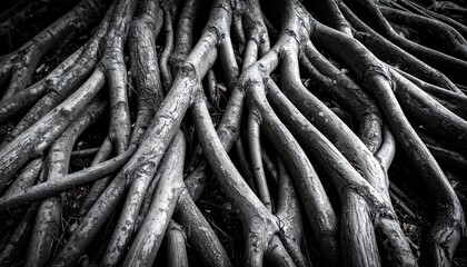 Naklejka premium Ancient, intertwined tree roots