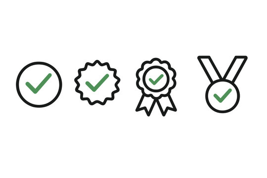 Business success icon set. Collection of flat vector icons for strategy, goals, and achievement. Includes target, growth chart, rocket launch, innovation, and quality symbols.