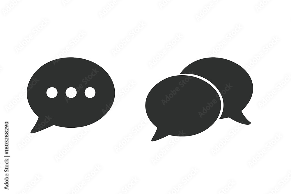 Poster chat speech bubble icons set. communication symbol collection for web and mobile app design. vector 