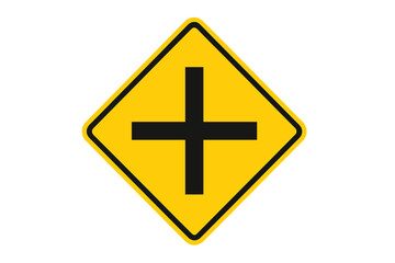 Obraz premium Emergency vehicles lane warning sign in yellow diamond shape, road safety traffic symbol, transparent PNG and vector illustration, highway caution, priority lane alert