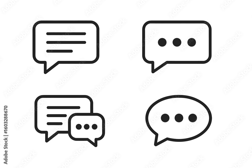 Poster modern chat message icon set. vector speech bubble templates, messaging and text conversation symbol